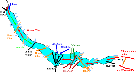 Windkarte Zürichsee