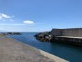 Hafeneinfahrt Calheta aus dem Hafen fotografiert.