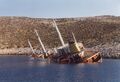 Wrack der Thor Star am Kap Roussa beim Ormos Vathy (im Mai 2000)