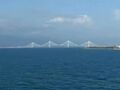 Rion Brücke von Patras kommend aus circa 5 sm Entfernung.