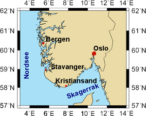 Südnorwegen Grundkarte klein beschriftet.png
