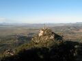 Ausblick von der Sierra Levante im Osten über die ganze Insel zur Sierra Tramuntana im Westen